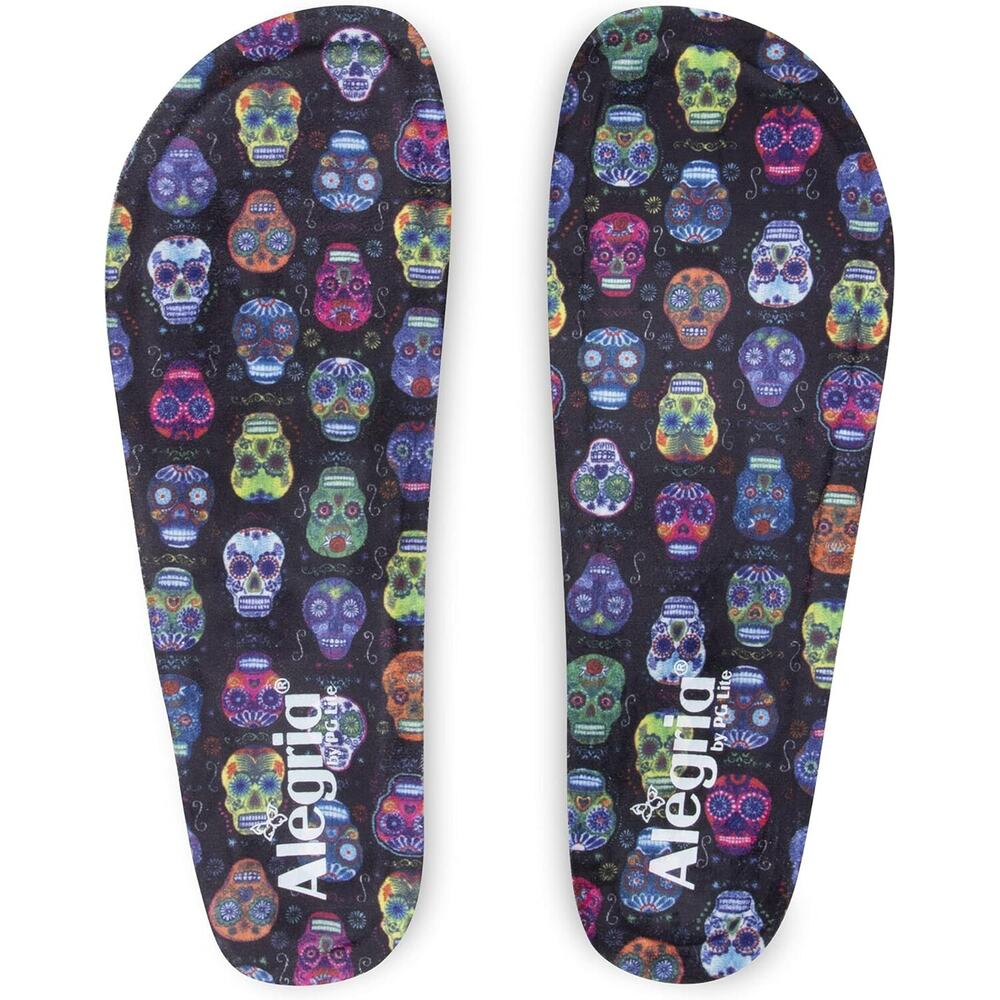 Alegria Womens Classic Arch Support Replacement Insoles - Sugar Skull, 39M NEW
